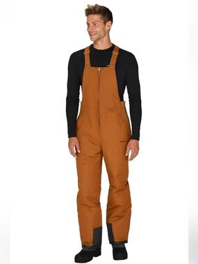 Arctix Men's Essential Insulated Bib Overalls Cappuccino Brown Cold Weather XL